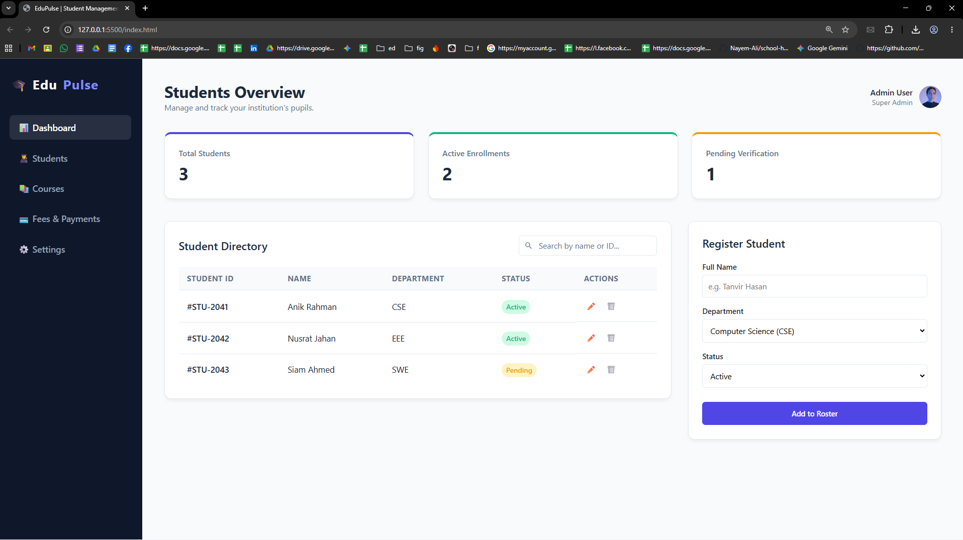 EduPulse Web Project